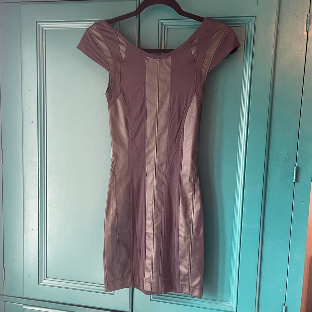NWT Factory by Erik Hart black mini dress faux leather